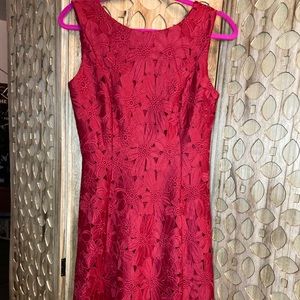 Js collection size 6 red floral lace dress